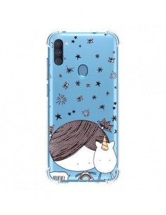 Coque Samsung Galaxy A11 et M11 Petite Fille et Licorne I...