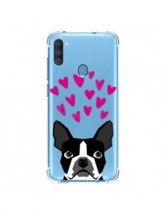 Coque Samsung Galaxy A11 et M11 Boston Terrier Coeurs...
