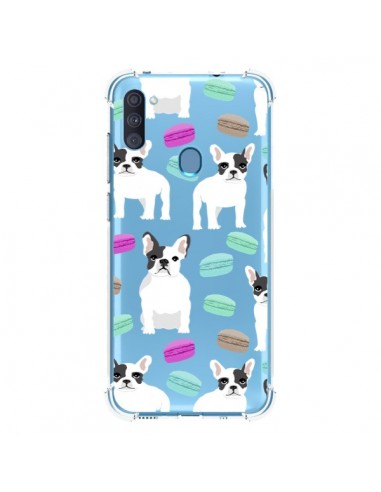 Coque Samsung Galaxy A11 et M11 Chiens Bulldog Français Macarons Transparente - Pet Friendly