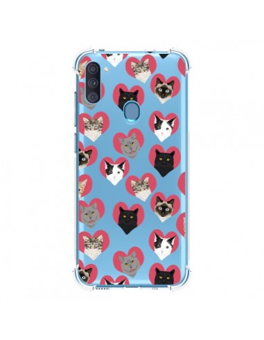 Coque Samsung Galaxy A11 et M11 Chats Coeurs Transparente - Pet Friendly