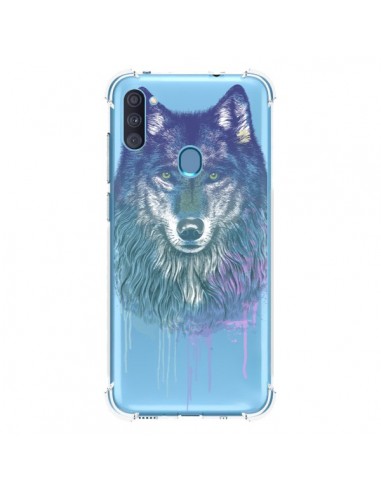 Coque Samsung Galaxy A11 et M11 Loup Wolf Animal Transparente - Rachel Caldwell