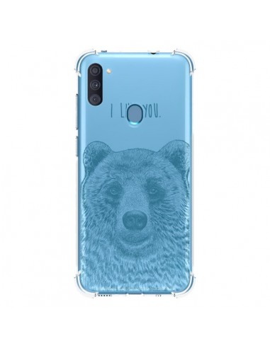 Coque Samsung Galaxy A11 et M11 I Love You Bear Ours Ourson Transparente - Rachel Caldwell