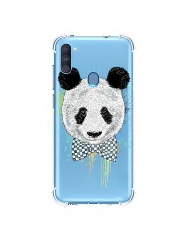 Coque Samsung Galaxy A11 et M11 Panda Noeud Papillon Transparente - Rachel Caldwell