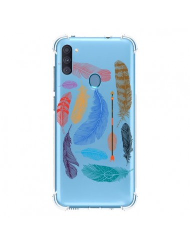 Coque Samsung Galaxy A11 et M11 Plume Feather Couleur Transparente - Rachel Caldwell