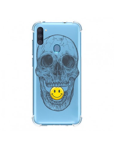 Coque Samsung Galaxy A11 et M11 Tête de Mort Smiley Transparente - Rachel Caldwell