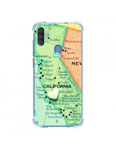 Coque Samsung Galaxy A11 et M11 Carte Map Californie - R Delean