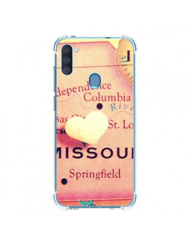 Coque Samsung Galaxy A11 et M11 Carte Map Missouri Coeoeur - R Delean