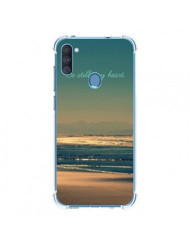 Coque Samsung Galaxy A11 et M11 Be still my heart Mer Sable Beach Ocean - R Delean