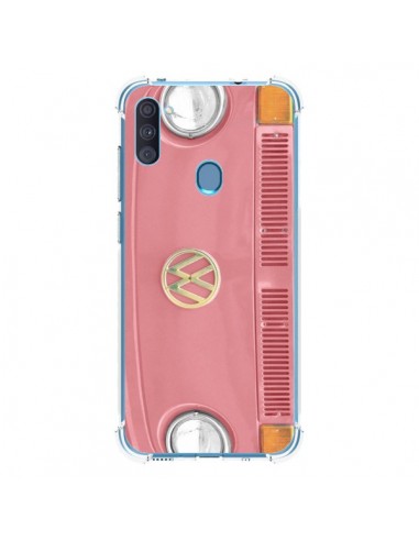 Coque Samsung Galaxy A11 et M11 Groovy Van Hippie VW Rose - R Delean