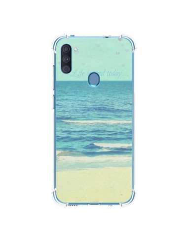 Coque Samsung Galaxy A11 et M11 Life good day Mer Ocean Sable Plage Paysage - R Delean