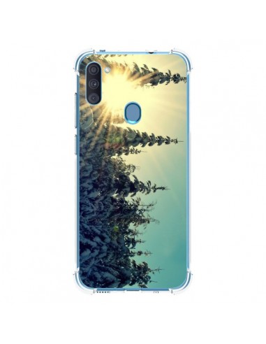 Coque Samsung Galaxy A11 et M11 Hiver Paysage Neige Montagnes Sapins Ski - R Delean