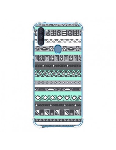 Coque Samsung Galaxy A11 et M11 Azteque Aztec Bleu Pastel - Rex Lambo