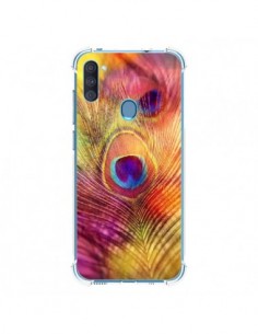 Coque Samsung Galaxy A11 et M11 Plume de Paon Multicolore...