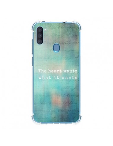 Coque Samsung Galaxy A11 et M11 The heart wants what it wants Coeur - Sylvia Cook