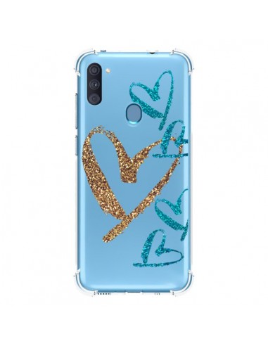Coque Samsung Galaxy A11 et M11 Coeurs Heart Love Amour Transparente - Sylvia Cook