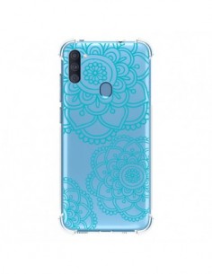 Coque Samsung Galaxy A11 et M11 Mandala Bleu Aqua Doodle...