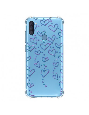 Coque Samsung Galaxy A11 et M11 Floating hearts coeurs flottants Transparente - Sylvia Cook