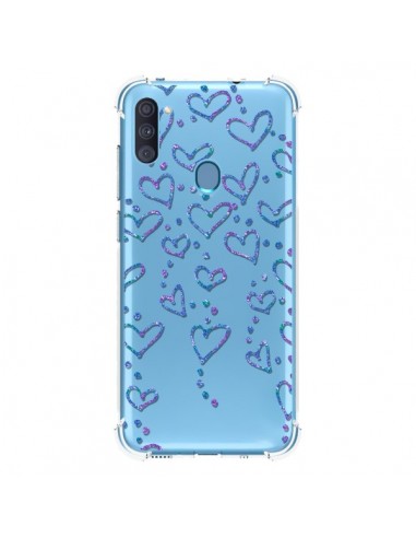 Coque Samsung Galaxy A11 et M11 Floating hearts coeurs flottants Transparente - Sylvia Cook