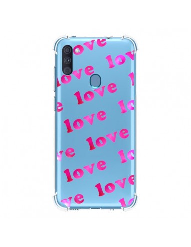 Coque Samsung Galaxy A11 et M11 Pink Love Rose Transparente - Sylvia Cook