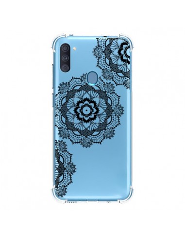 Coque Samsung Galaxy A11 et M11 Triple Mandala Noir Black Transparente - Sylvia Cook