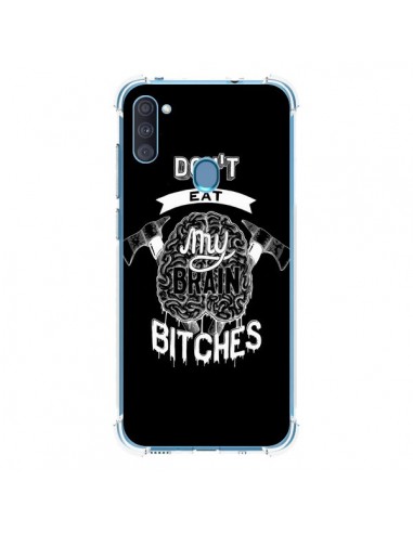 Coque Samsung Galaxy A11 et M11 Don't eat my brain Bitches Cerveau Noir - Senor Octopus