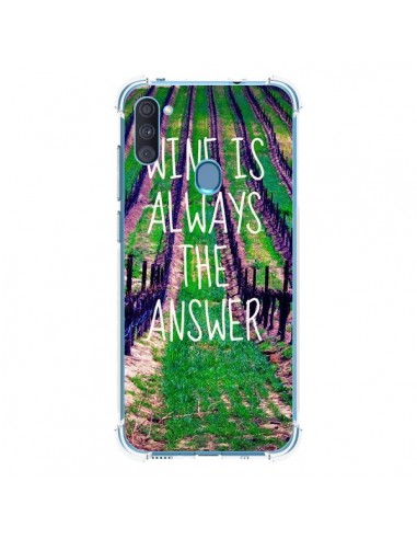 Coque Samsung Galaxy A11 et M11 Wine is always the answer Vin - Tara Yarte