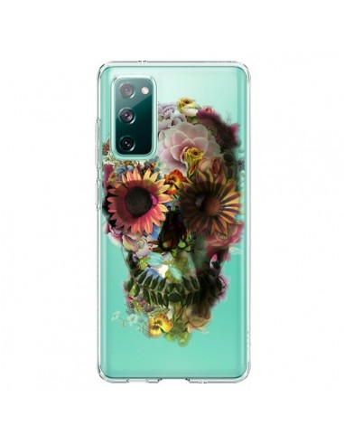 Coque Samsung Galaxy S20 Skull Flower Tête de Mort Transparente - Ali Gulec