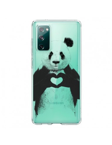 Coque Samsung Galaxy S20 Panda All You Need Is Love Transparente - Balazs Solti