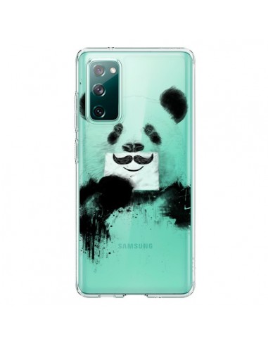 Coque Samsung Galaxy S20 Funny Panda Moustache Transparente - Balazs Solti
