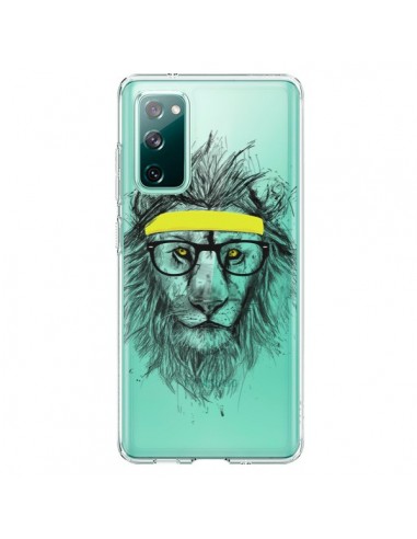 Coque Samsung Galaxy S20 Hipster Lion Transparente - Balazs Solti