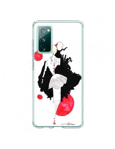 Coque Samsung Galaxy S20 Demoiselle Femme Fashion Mode Rouge - Cécile