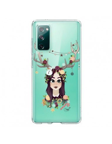 Coque Samsung Galaxy S20 Christmas Girl Femme Noel Bois Cerf Transparente - Chapo