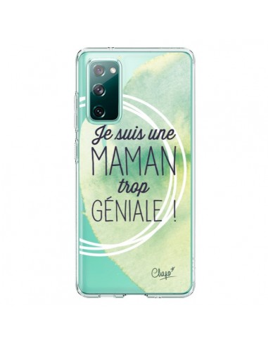 Coque Samsung Galaxy S20 Je suis une Maman trop Géniale Vert Transparente - Chapo