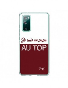 Coque Samsung Galaxy S20 Je suis un Papa au Top Rouge...