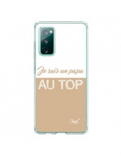Coque Samsung Galaxy S20 Je suis un Papa au Top Beige -...