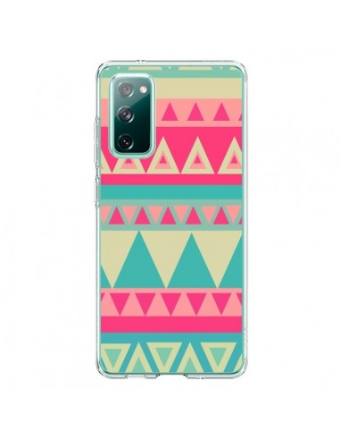 Coque Samsung Galaxy S20 Azteque Rose Vert - Eleaxart