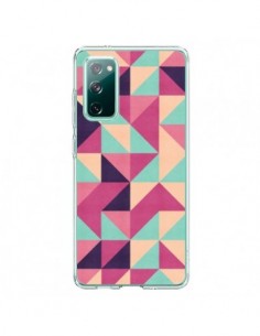 Coque Samsung Galaxy S20 Azteque Triangle Rose Vert -...