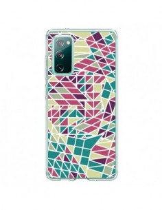Coque Samsung Galaxy S20 Azteque Triangles Vert Violet -...
