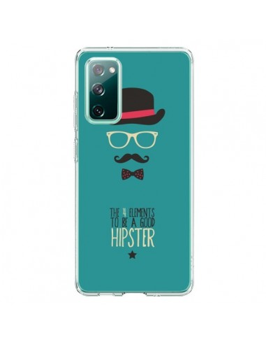 Coque Samsung Galaxy S20 Chapeau, Lunettes, Moustache, Noeud Papillon To Be a Good Hipster - Eleaxart