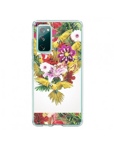 Coque Samsung Galaxy S20 Parrot Floral Perroquet Fleurs - Eleaxart