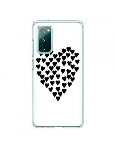 Coque Samsung Galaxy S20 Coeur en coeurs noirs - Project M