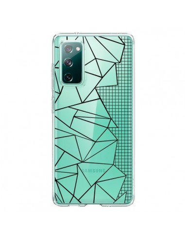 Coque Samsung Galaxy S20 Lignes Grilles Side Grid Abstract Noir Transparente - Project M