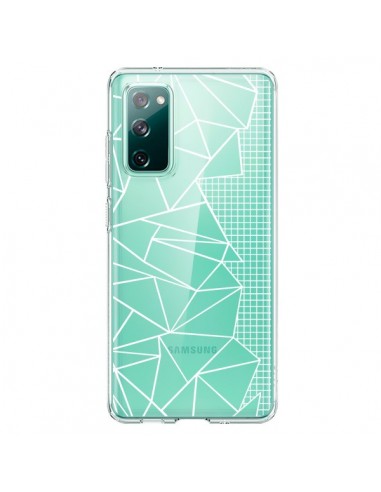 Coque Samsung Galaxy S20 Lignes Grilles Side Grid Abstract Blanc Transparente - Project M
