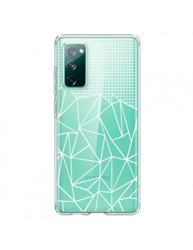 Coque Samsung Galaxy S20 Lignes Grilles Grid Abstract Blanc Transparente - Project M