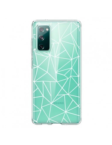 Coque Samsung Galaxy S20 Lignes Triangles Grid Abstract Blanc Transparente - Project M