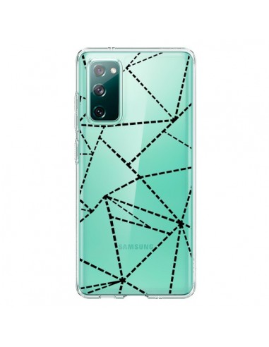 Coque Samsung Galaxy S20 Lignes Points Abstract Noir Transparente - Project M