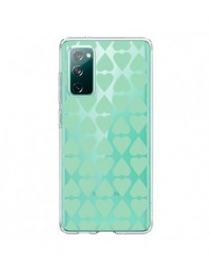 Coque Samsung Galaxy S20 Coeurs Heart Mint Bleu Vert...