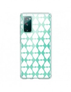 Coque Samsung Galaxy S20 Coeurs Heart Blanc Transparente...