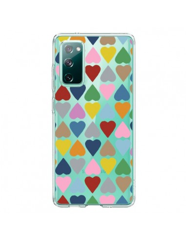Coque Samsung Galaxy S20 Coeurs Heart Couleur Transparente - Project M