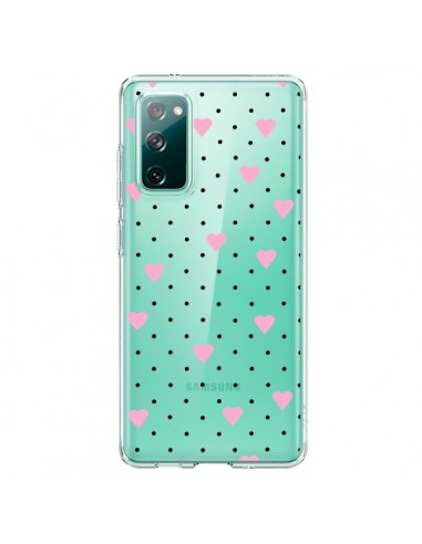 Coque Samsung Galaxy S20 Point Coeur Rose Pin Point Heart Transparente - Project M